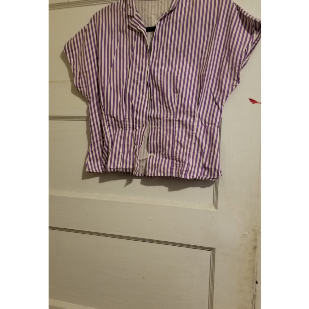 Purple Striped Vintage Blouse